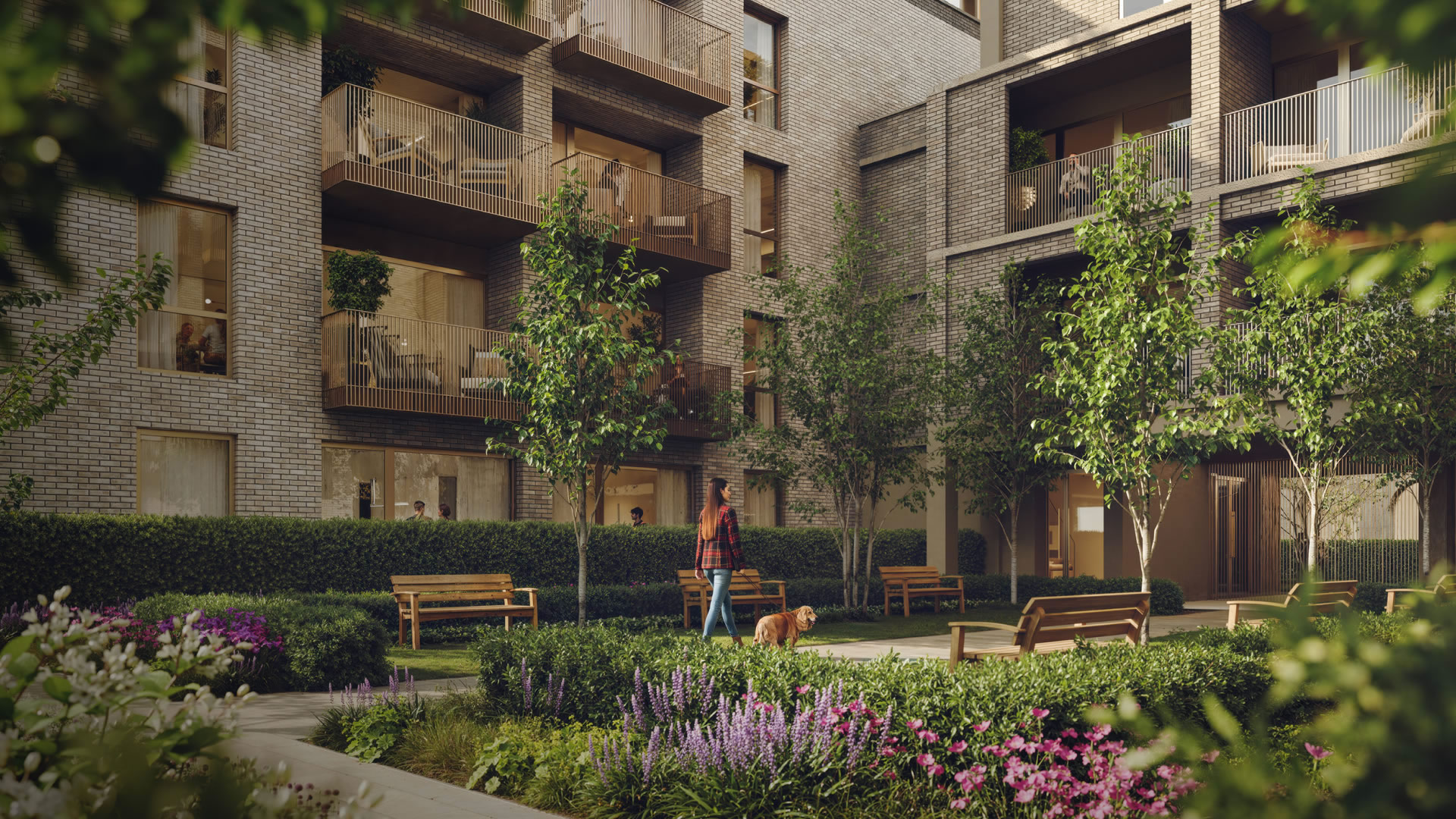 County Hall Kingston — landscaped courtyard CGI